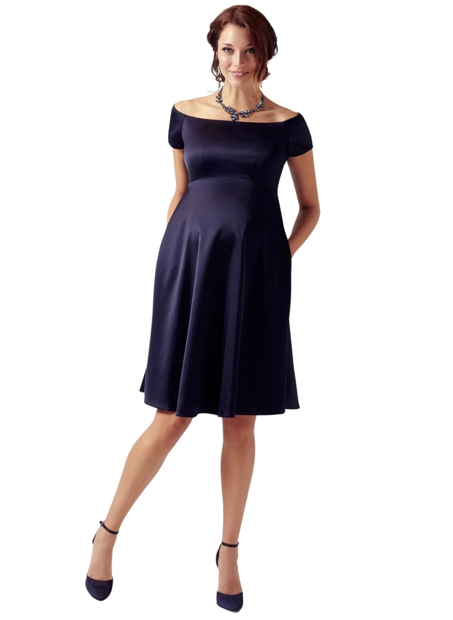 Aria Maternity Dress - Midnight Blue