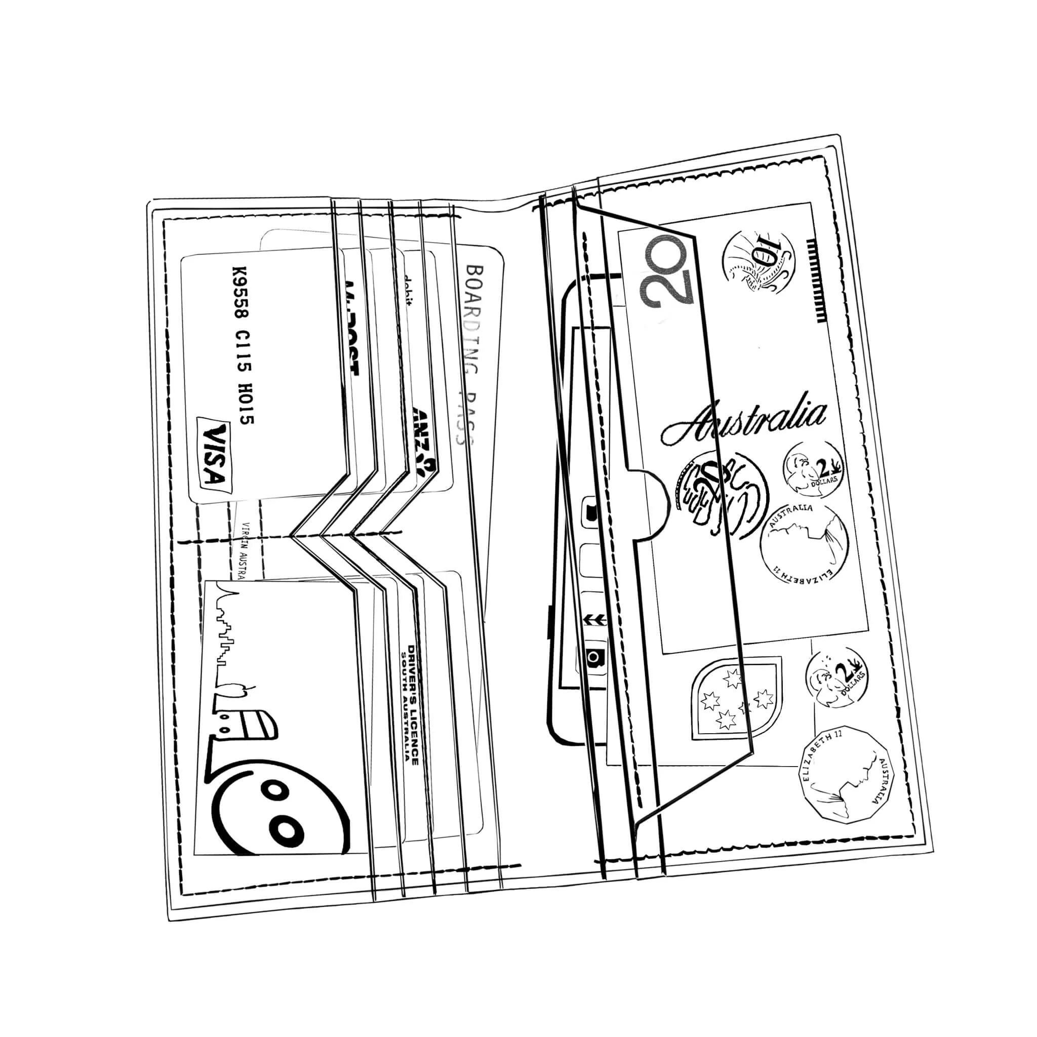 Bi-fold Plus - Vintage flouncy floral