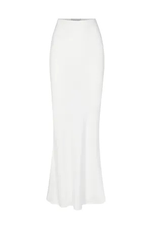 Bias-Cut Maxi Skirt in Stretch Twill