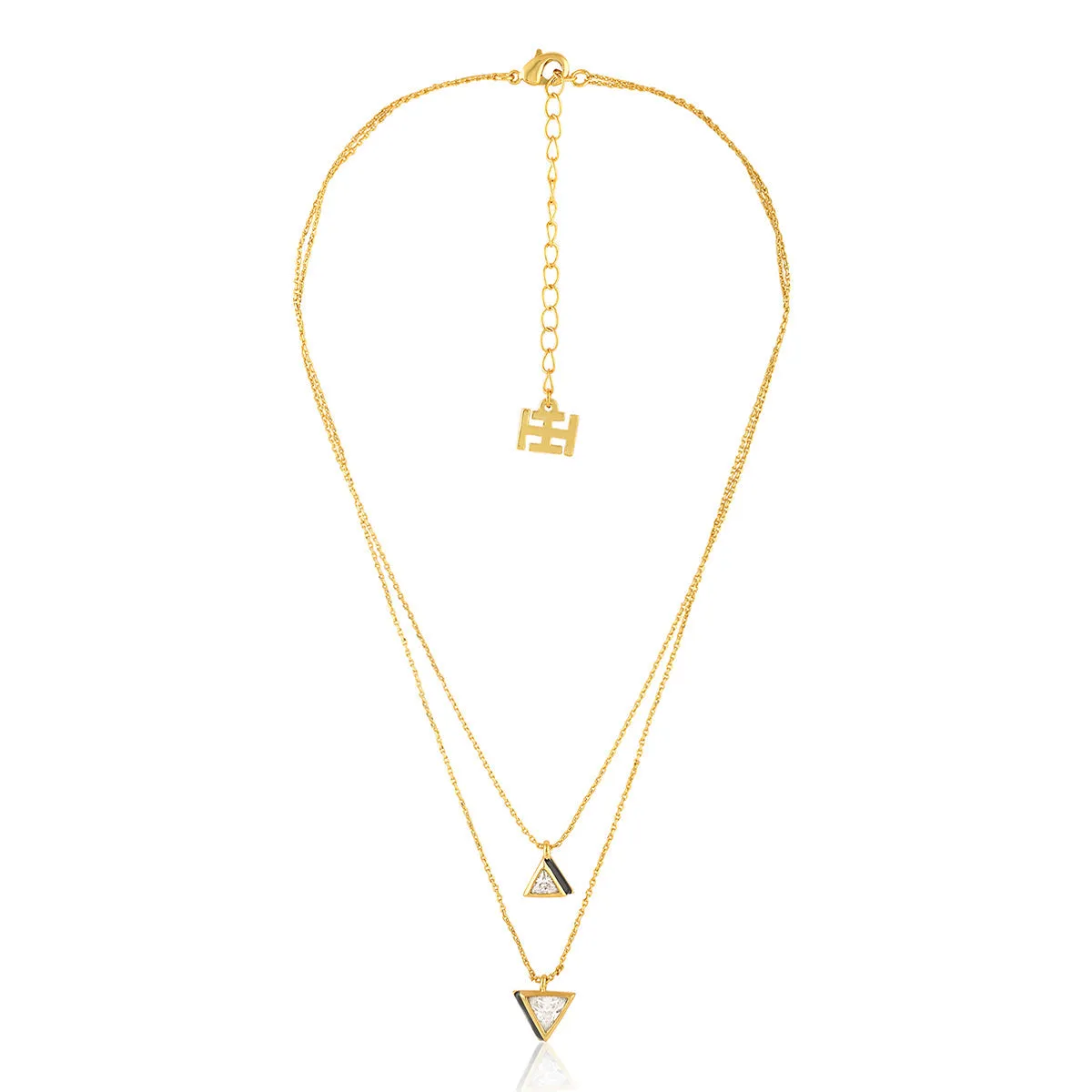 Black Triangles Layered Necklace