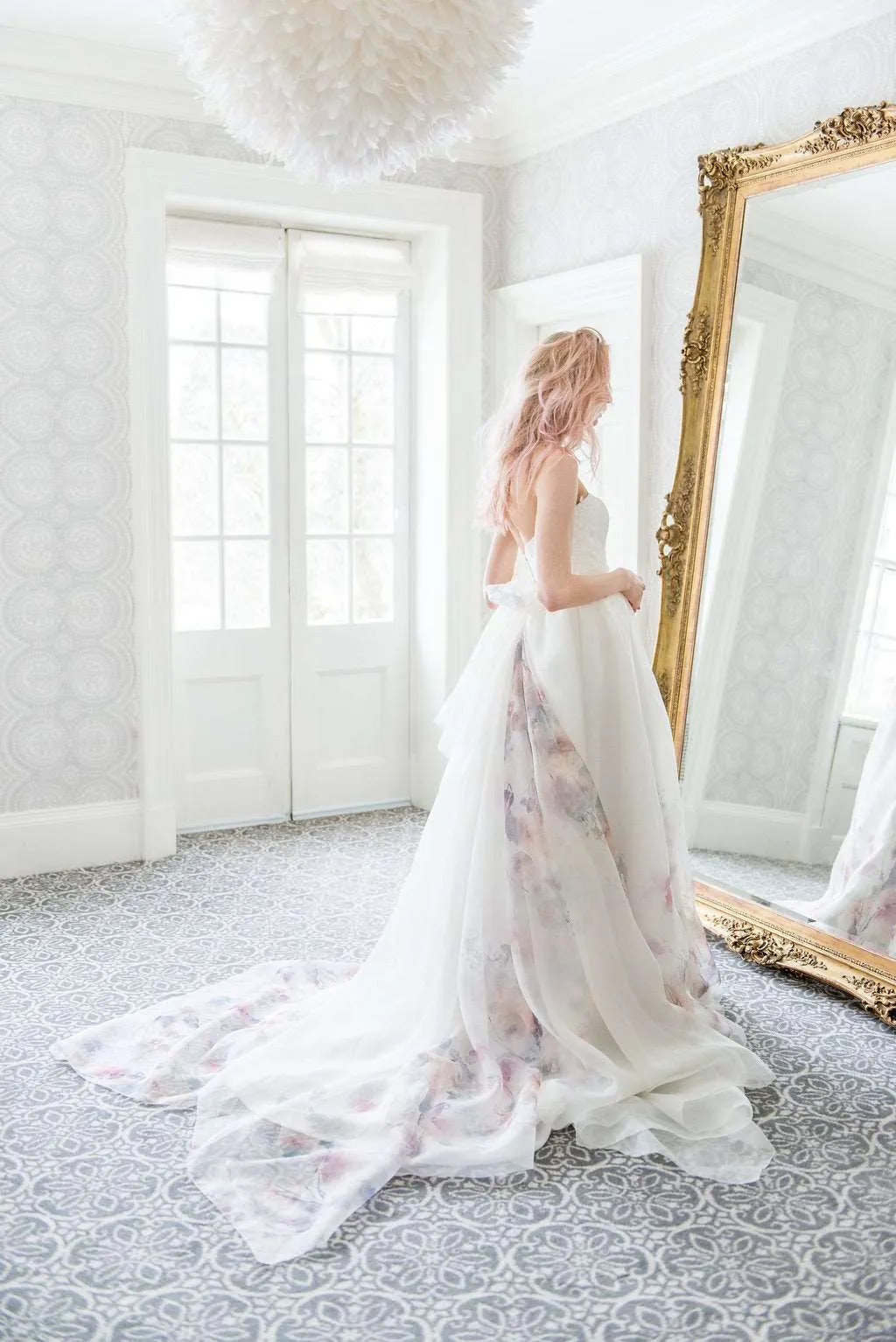DELPHINE Watercolor Organza Wedding Dress