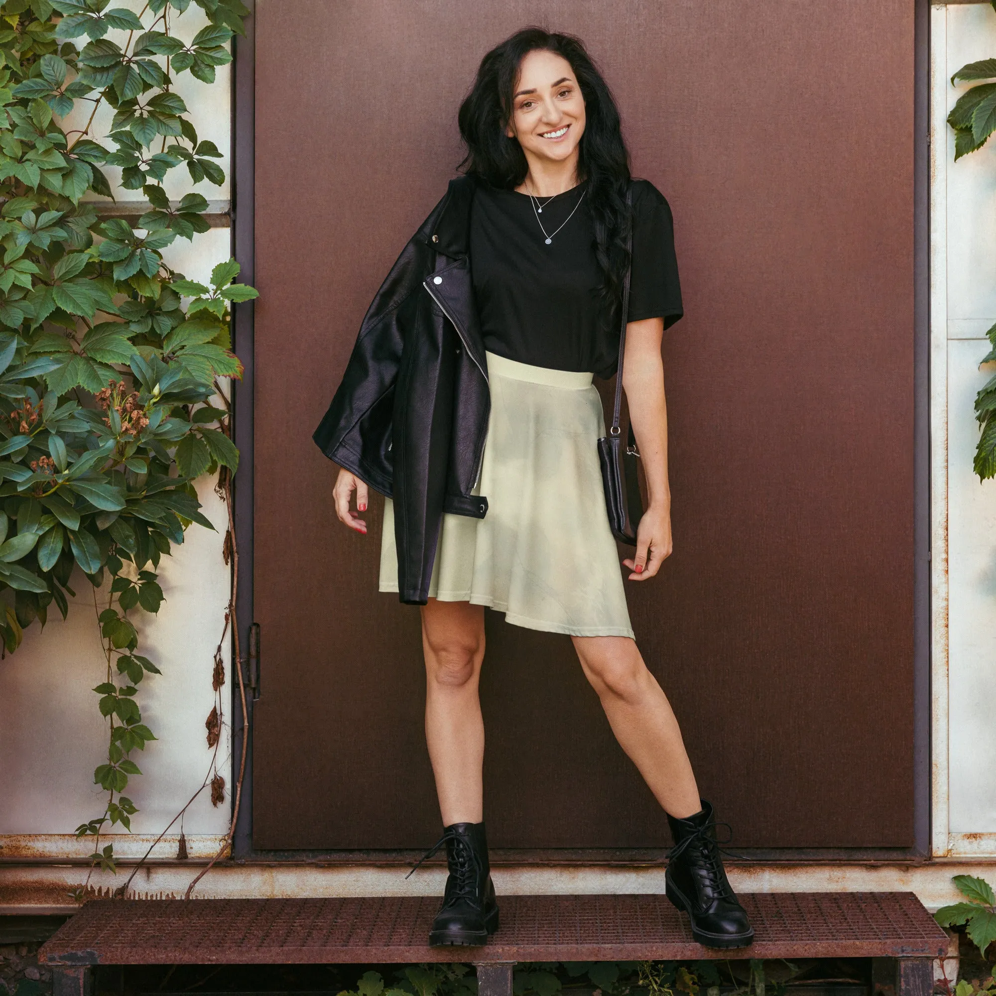 Elegant Ivory Skater Skirt