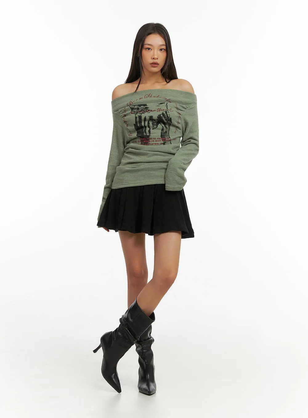 Flare Banded Mini Skirt IO409