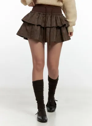 Flare Ruffle Mini Skirt CN412