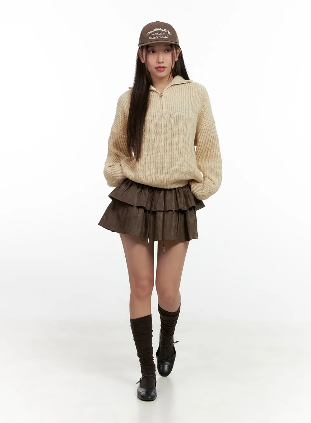 Flare Ruffle Mini Skirt CN412