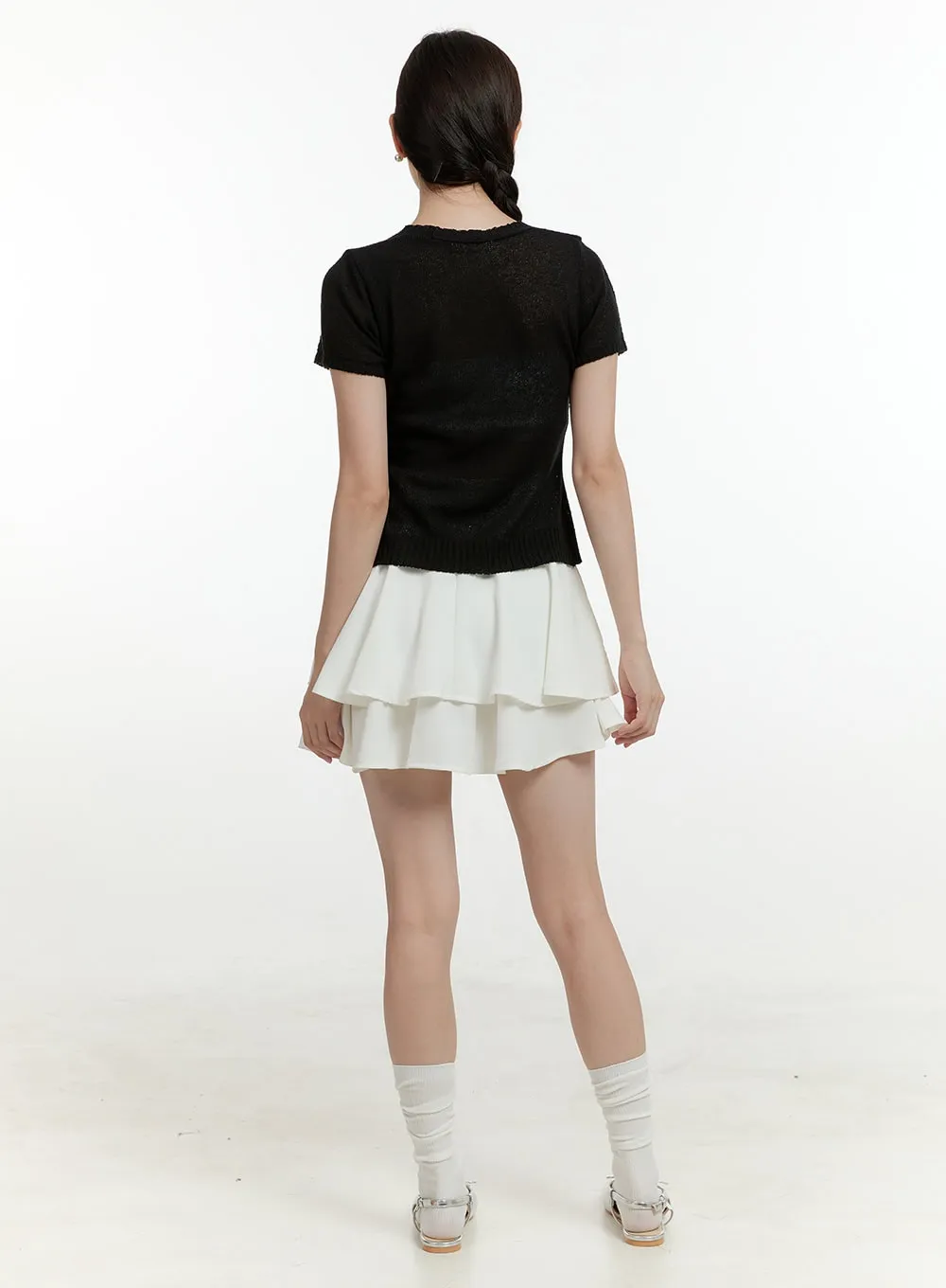 Flare Ruffle Mini Skirt OL423