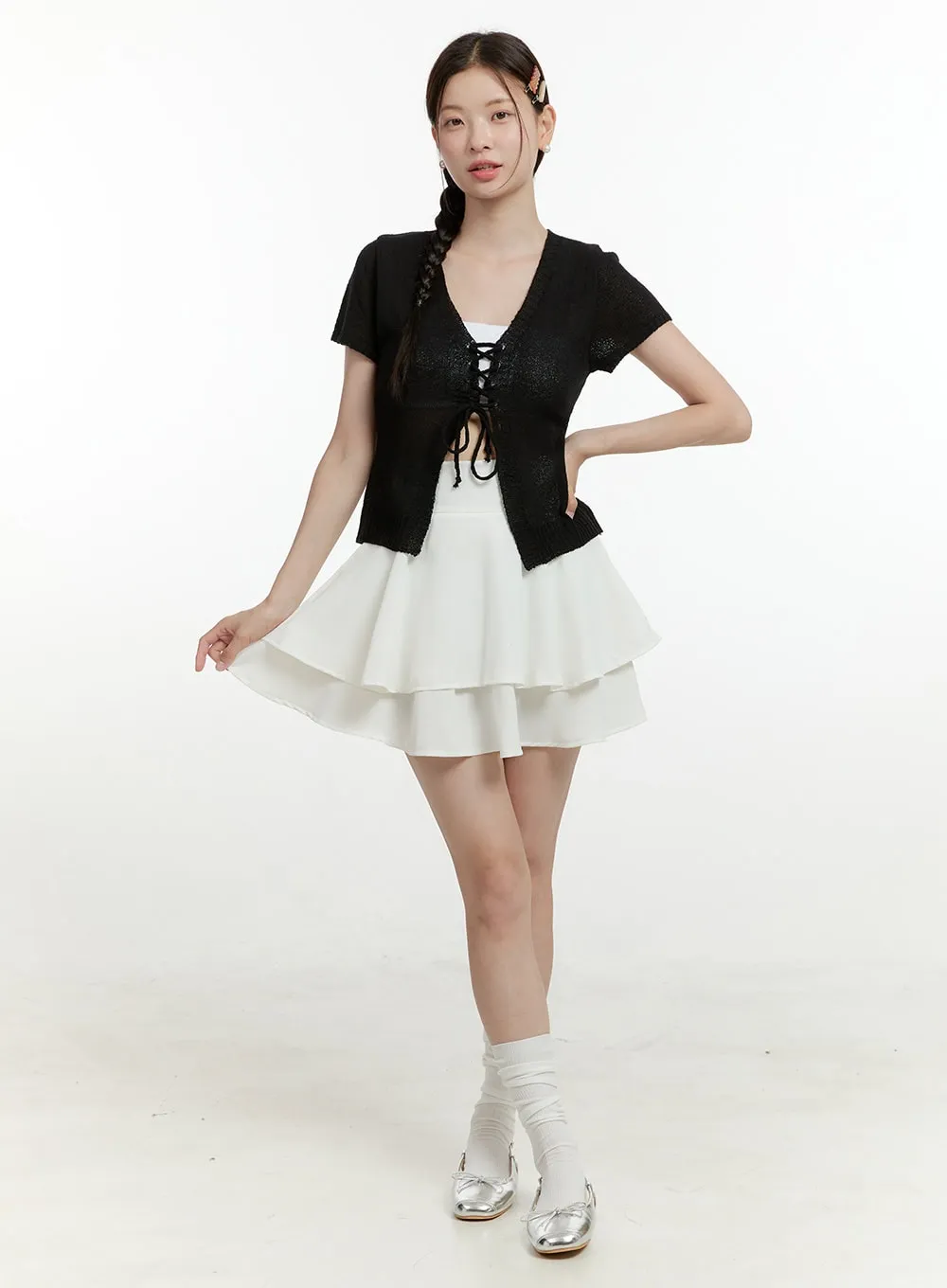 Flare Ruffle Mini Skirt OL423