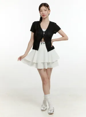 Flare Ruffle Mini Skirt OL423