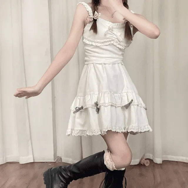 Kawaii Plaid Ruffle Skirt