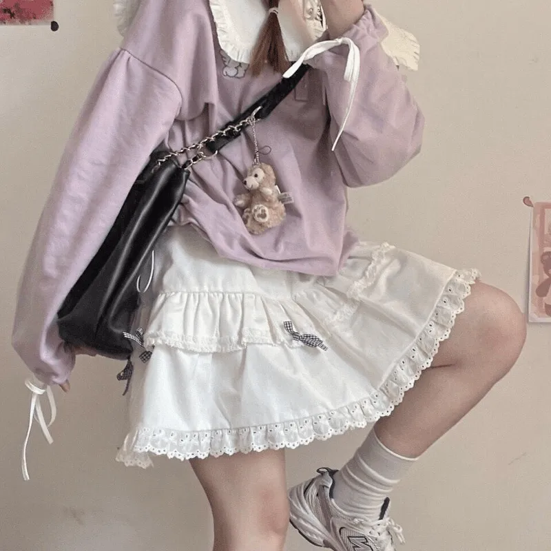 Kawaii Plaid Ruffle Skirt