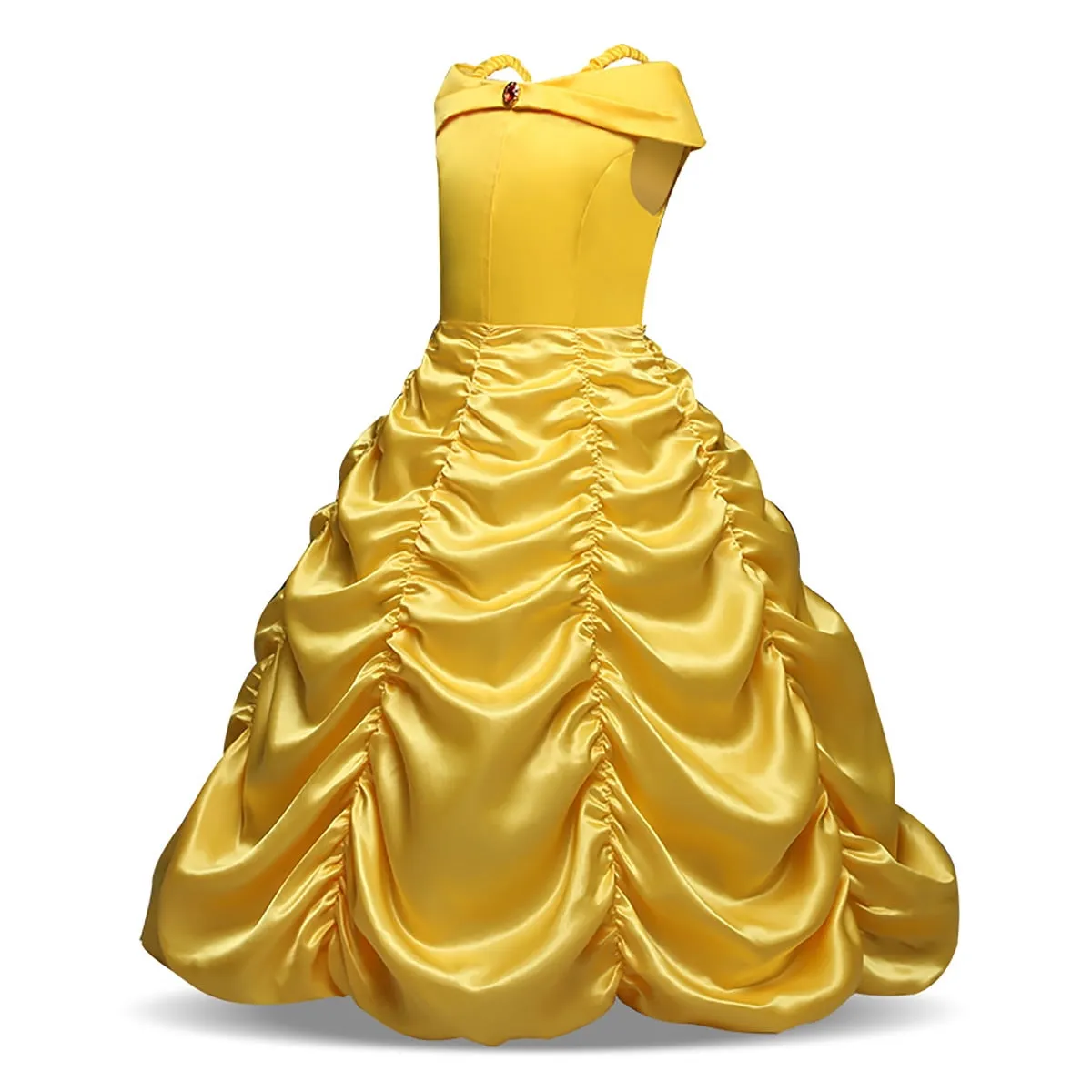 KAWELL Princess Yellow Belle Girl's Christmas Fancy-Dress Costume with Accessories