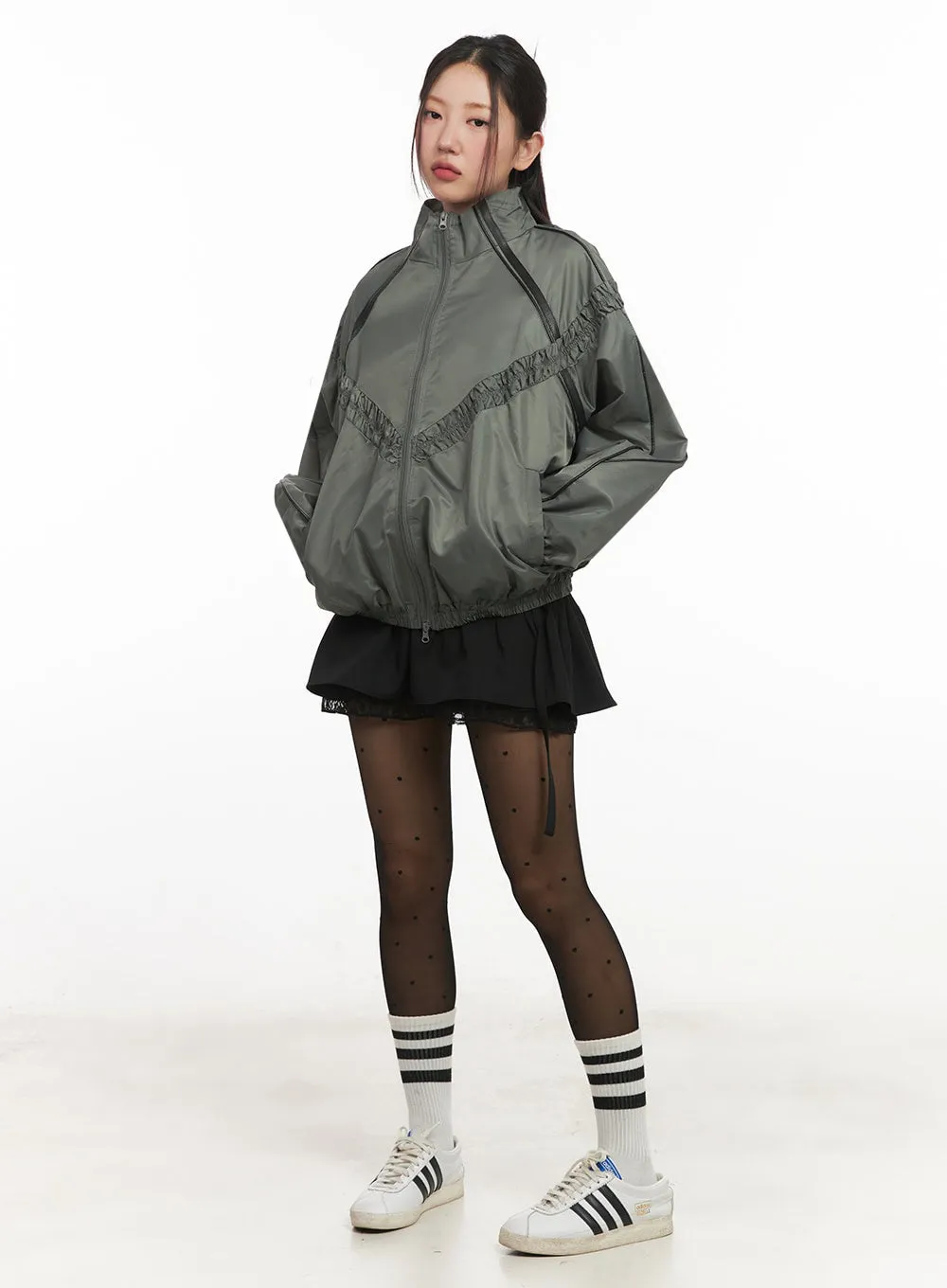 Lace Buckle Flare Mini Skirt IM524