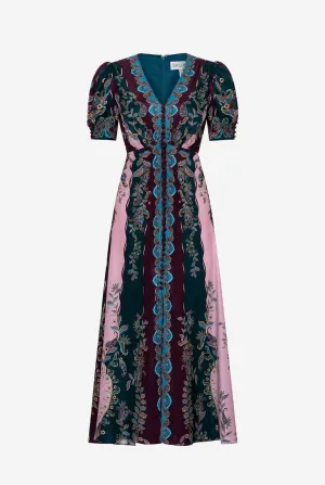 Lea Long Dress in Boteh Stripes