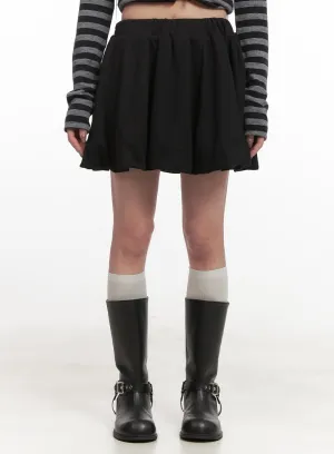 Pintuck Flare Mini Skirt CJ516