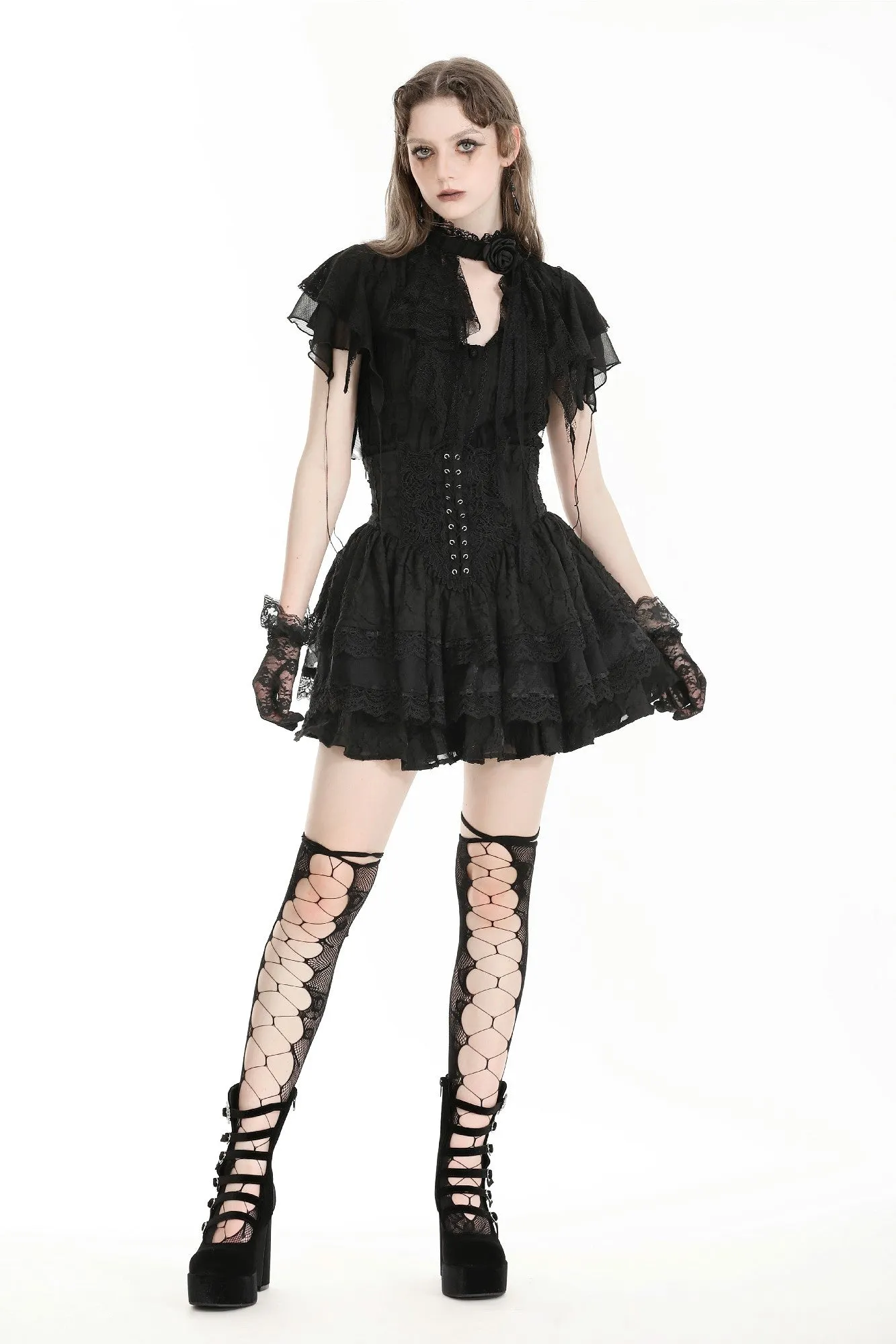 Playful gothic flouncy puff skirt. KW349