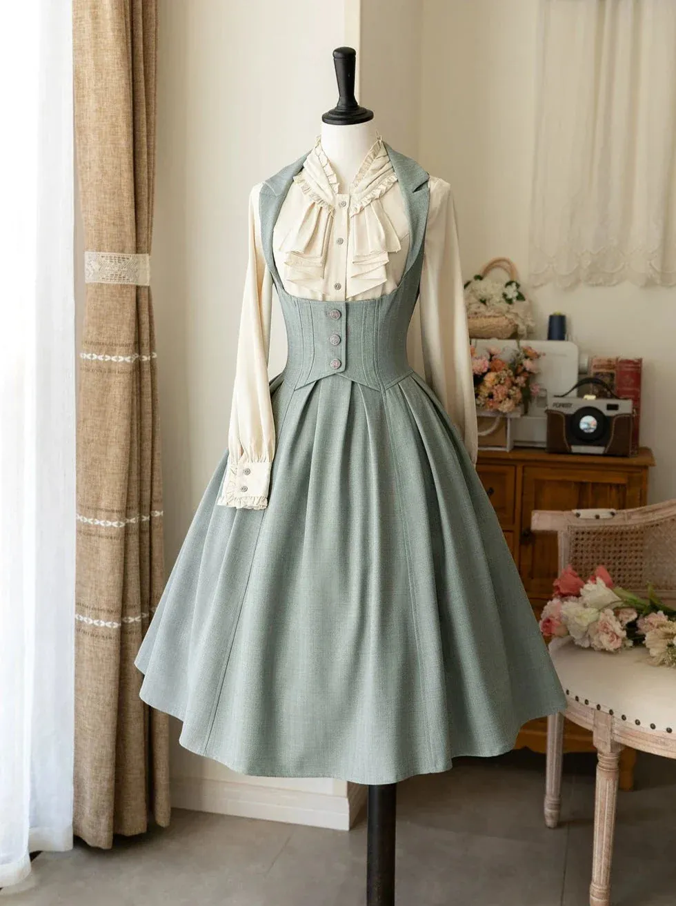 Retro   Brest Skirt Classical Elegant Shirt Lolita Frilled Elegant