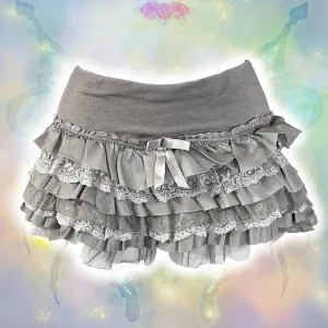 Ruffle gray skirt