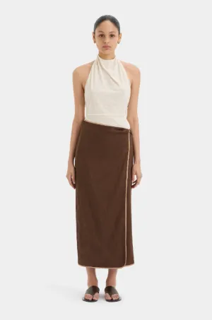 SIR. Affogato Twist Skirt - Chocolate