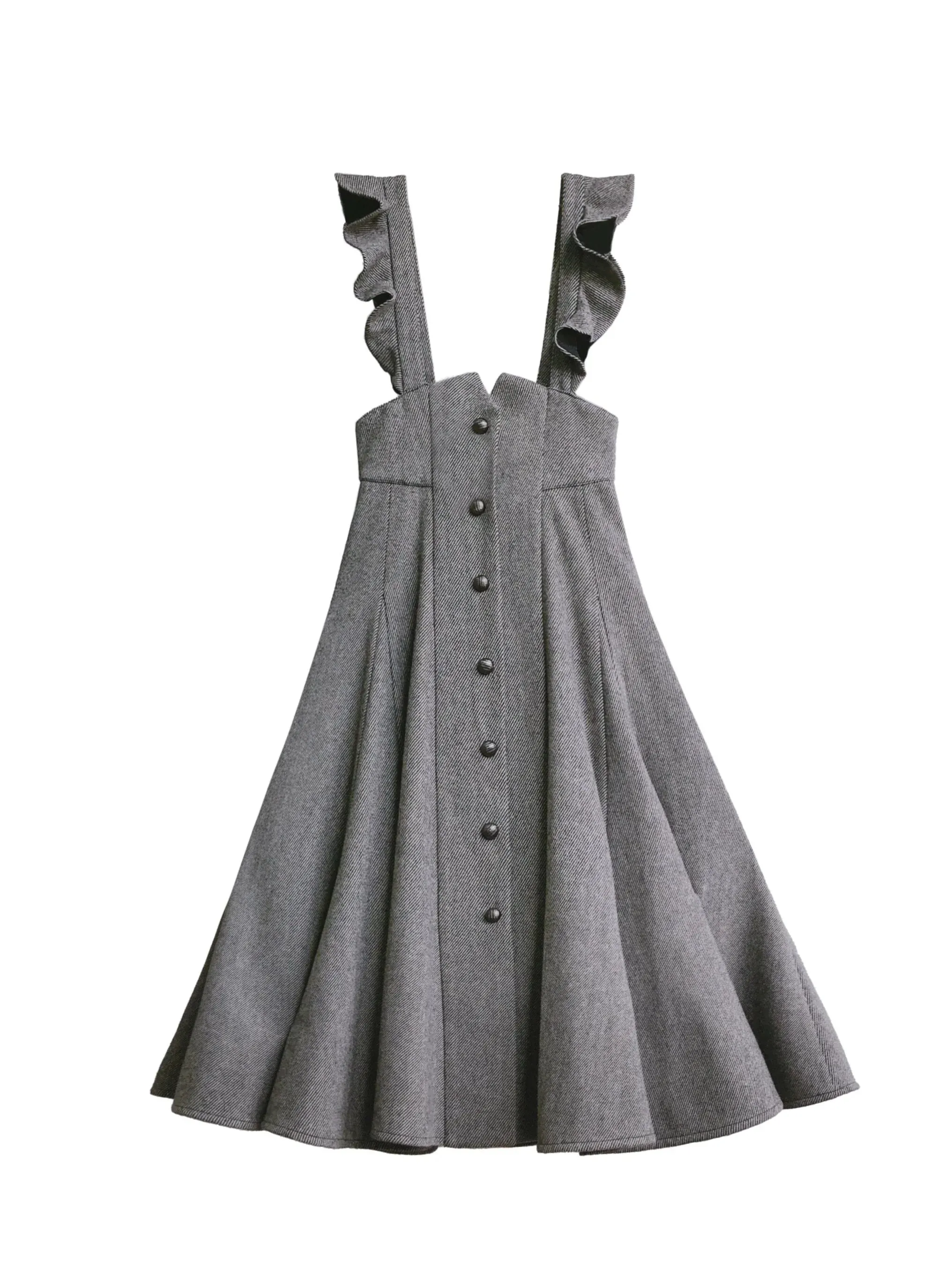 Sleeve Skirt Shoulder   Retro Suspender Black Ruffle Shirt Ribbon Elegant Volume