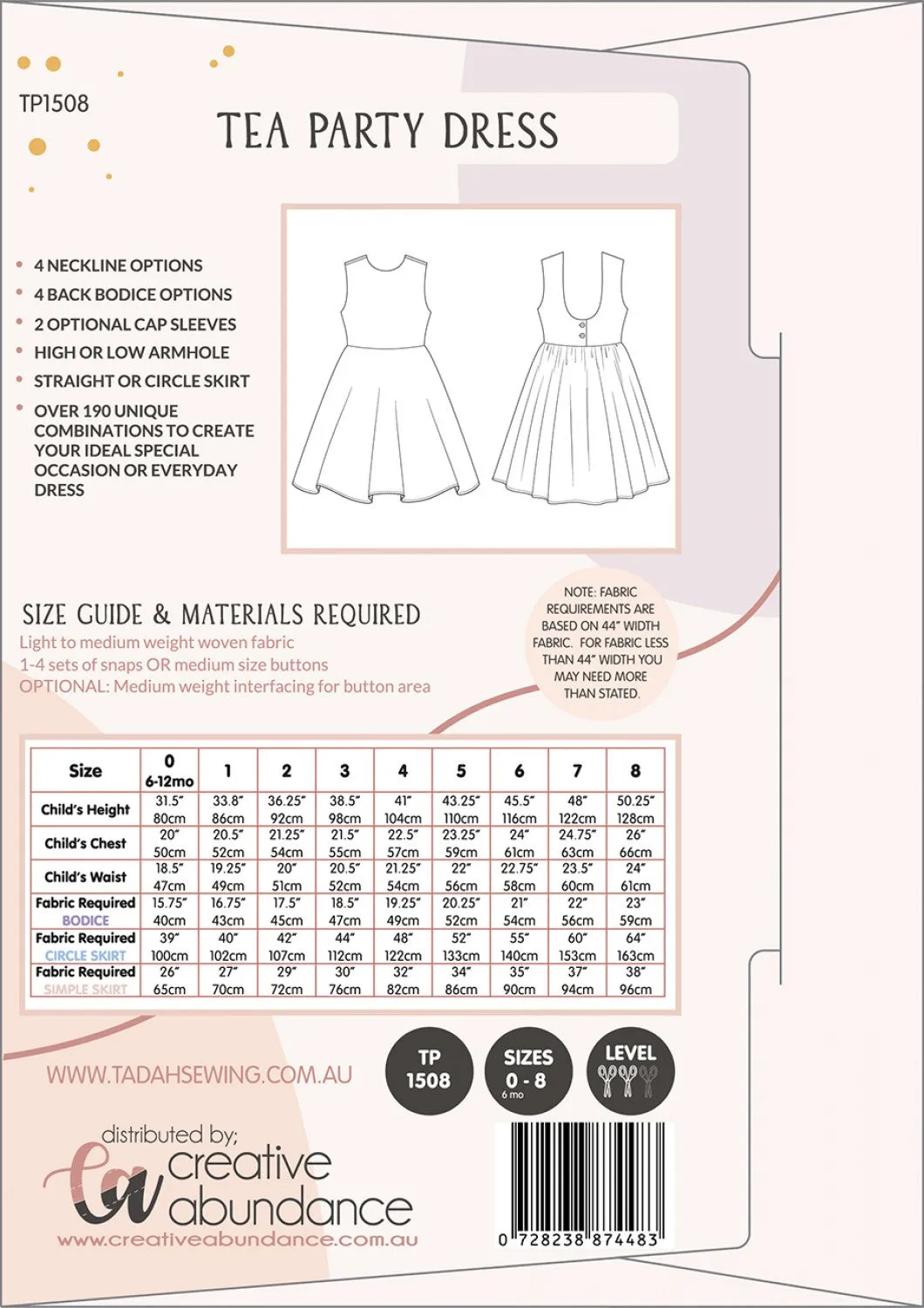 Tea Party Dress Sewing Pattern