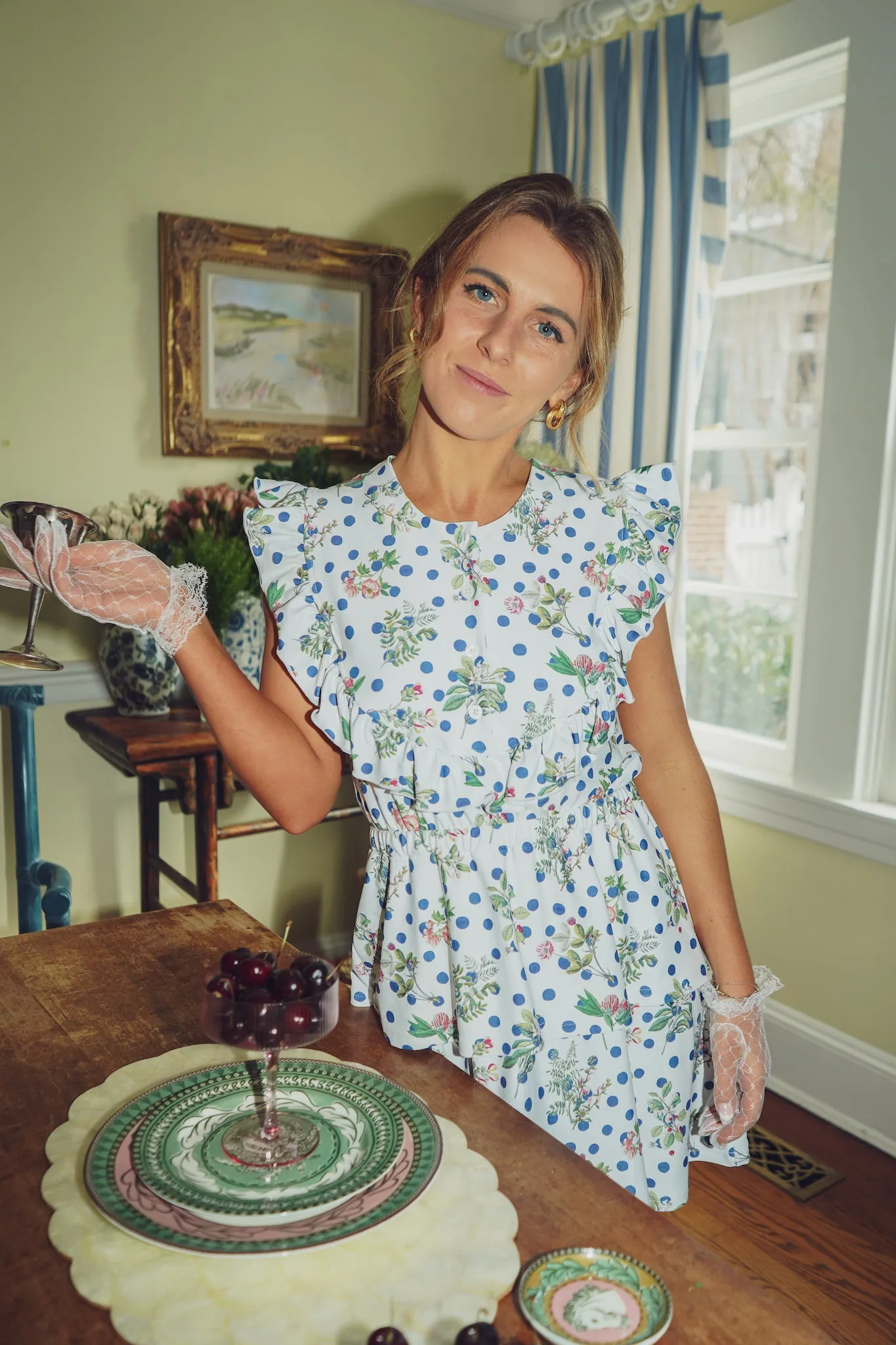 The Allegra Dress - Botanist Dot