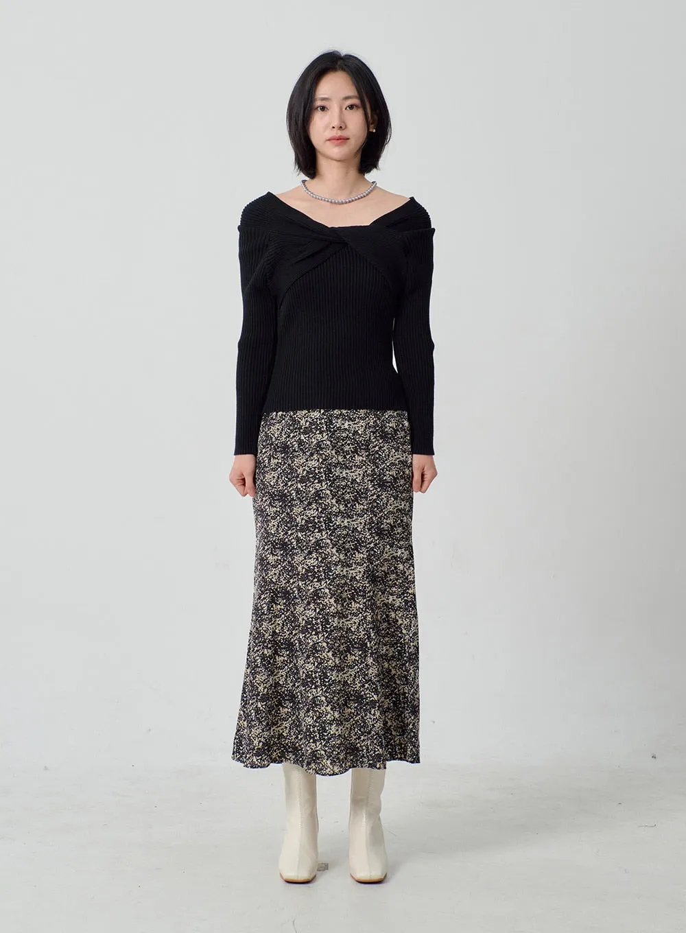 Twist Ribbed Knit Top OJ300