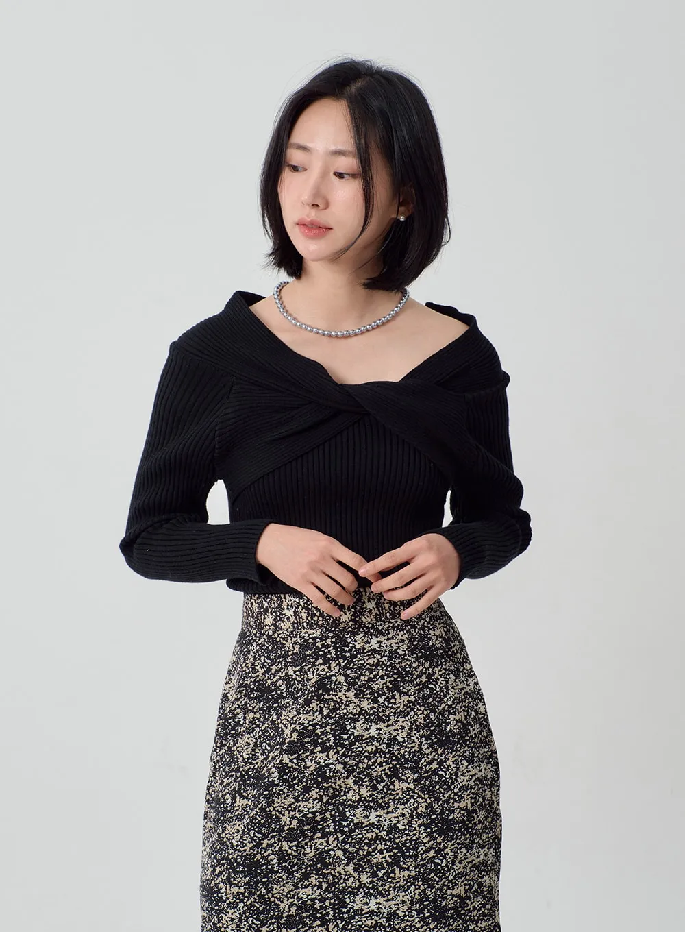 Twist Ribbed Knit Top OJ300