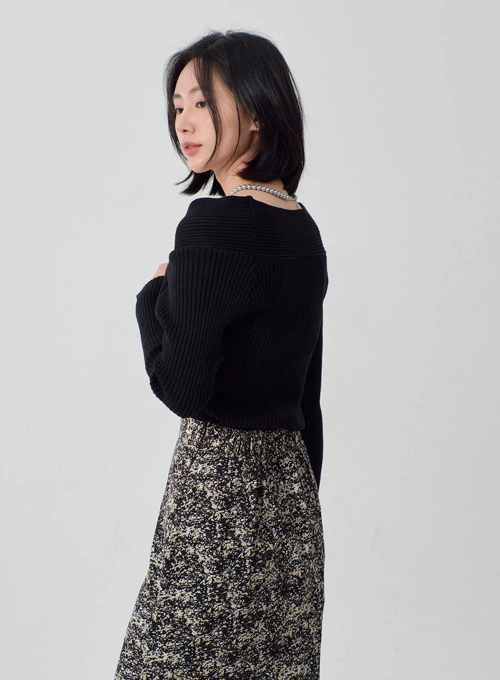 Twist Ribbed Knit Top OJ300