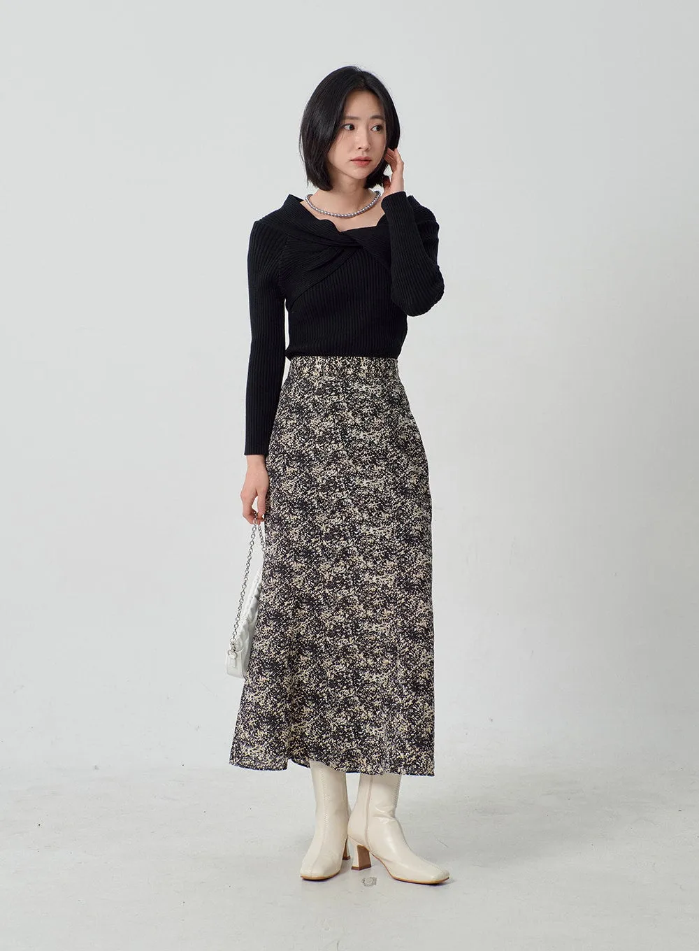 Twist Ribbed Knit Top OJ300