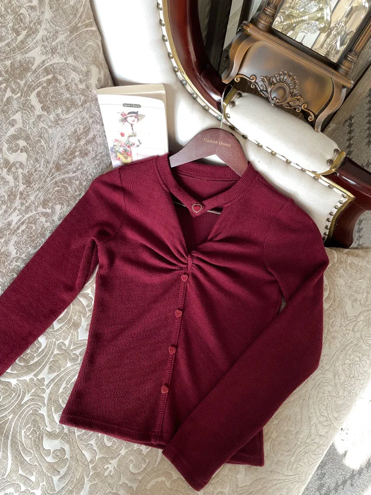 Velvet Black Twist Knit Love French Skirt